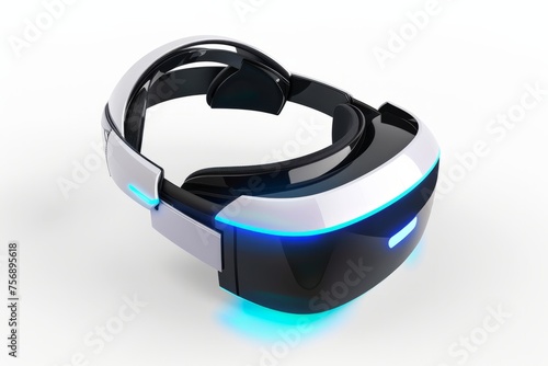 Futuristic VR headset, featuring sleek design and advanced technology, offering users a seamless and immersive gaming experience in the virtual realm, on isolated white background, Generative AI