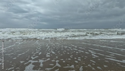 Waves on the Atlantic coast beach, Villa Gesell, Argentina
