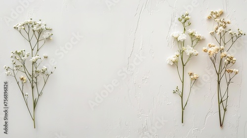 High angle view of flowers on table against white background ,generative ai, 