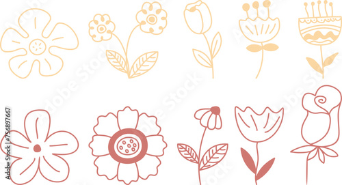 Handdrawn Abstract Flower