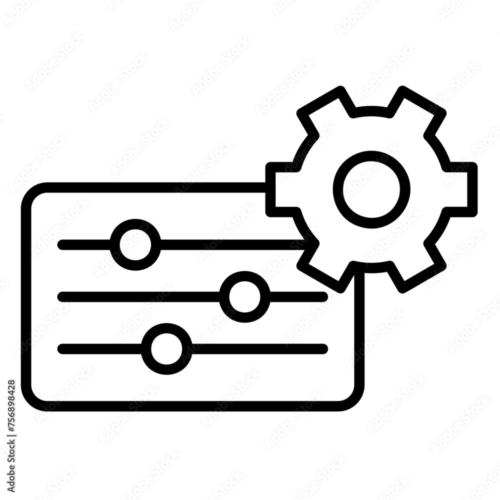 settings and options icons with gear and equalizer settings and options icons with gear and equalizer