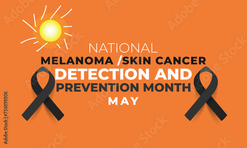 National melanoma and skin cancer detection and prevention month. background, banner, card, poster, template. Vector illustration.