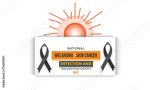 National melanoma and skin cancer detection and prevention month. background, banner, card, poster, template. Vector illustration.