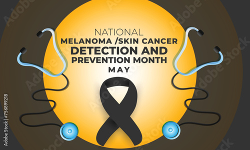 National melanoma and skin cancer detection and prevention month. background, banner, card, poster, template. Vector illustration.