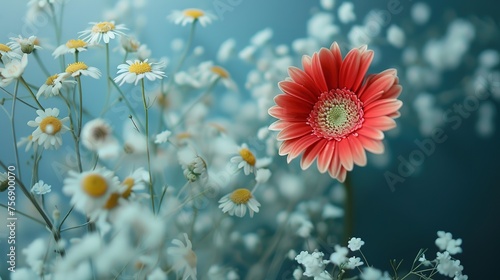 Gerbera and chamomile composition,generative ai, 