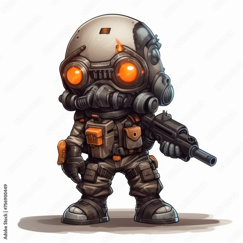 Game Character concept art isolated white background Game Character concept art isolated white background