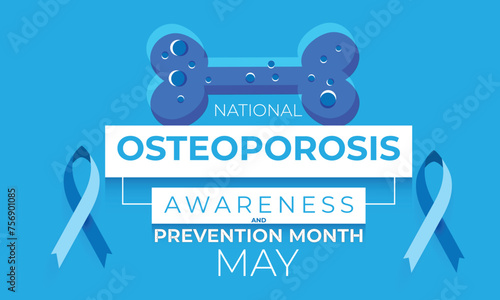 National Osteoporosis Awareness and prevention month. background, banner, card, poster, template. Vector illustration.
