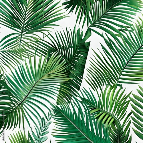 Cut out palm leaves foliage isoalted on transparent background generative ai © Muhammad