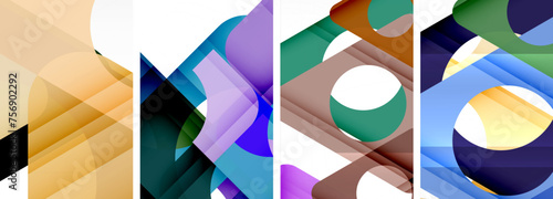 Abstract background set featuring captivating triangles. Harmonious blend of geometry and style, these designs bring modern flair