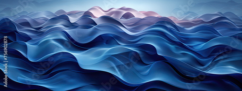Abstract blue background with waves. Created with Ai