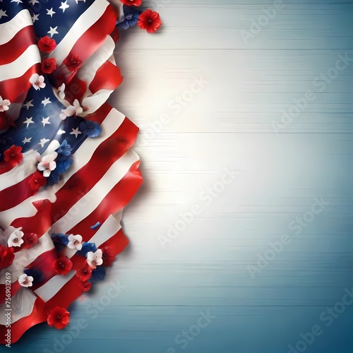 memorial day background with copy space. design for poster, banner, social media. ai generative