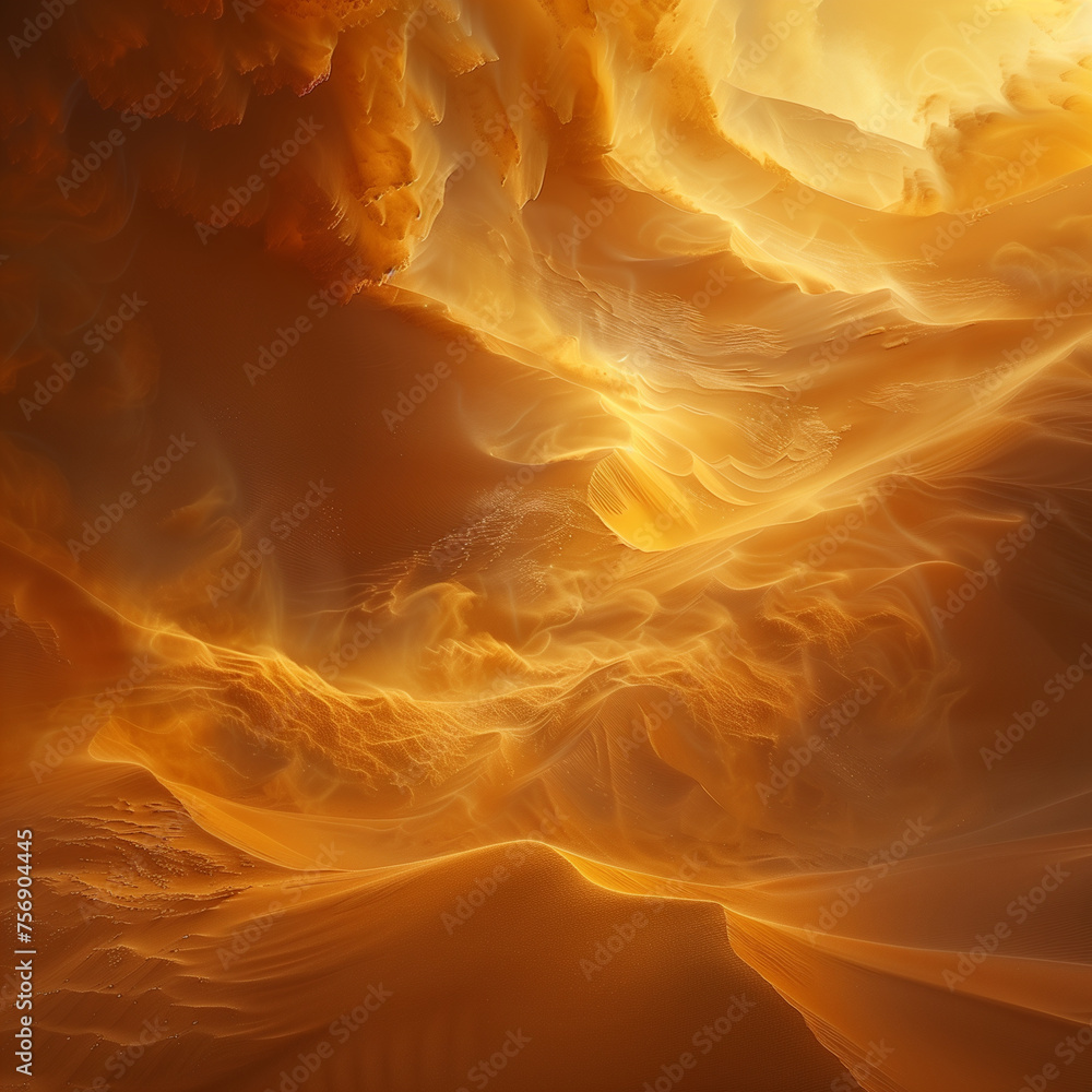 Desert sand dunes in the vastness of space Desert sand dunes in the vastness of space