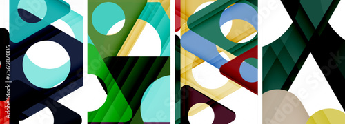 Abstract background set featuring captivating triangles. Harmonious blend of geometry and style, these designs bring modern flair