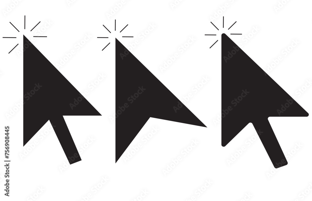 Mouse pointer set. Computer mouse click cursor arrow. Cursor icon ...