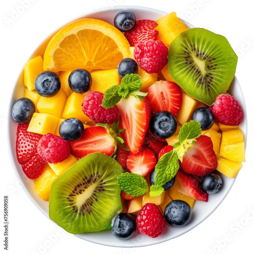 Colorful Fruit Salad isolated on transparent background With clipping path.3d render