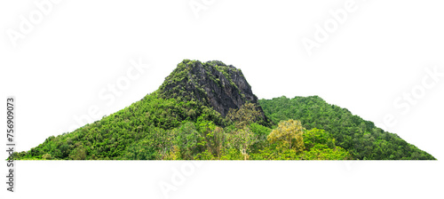 Panorama island, hill, mountain isolated on a white background. with clipping path, for photo montage. © Puttachat