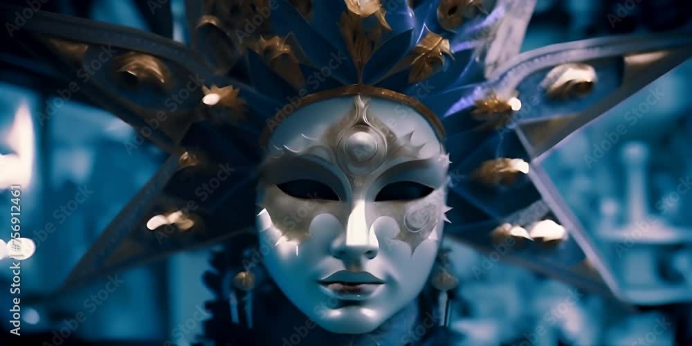 picture view front colorized Blue Italy. Venice in mask carnival luxury traditional of up Close picture view front colorized Blue Italy. Venice in mask carnival luxury traditional of up Close