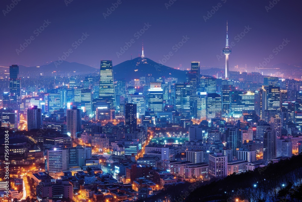 Obraz premium City skyline of Seoul