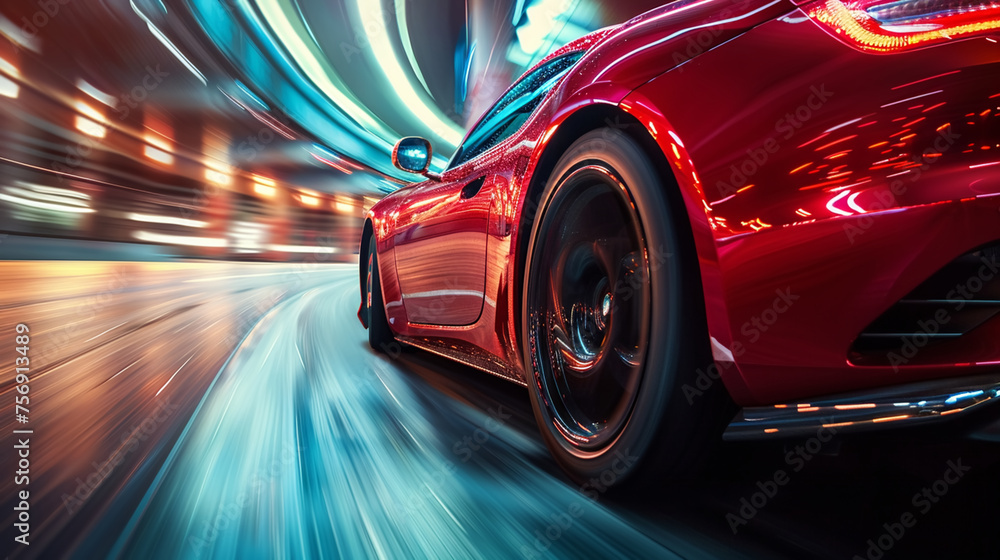 Speed Symphony: Capturing the Elegance of a Sports Car Overtakin Speed Symphony: Capturing the Elegance of a Sports Car Overtakin