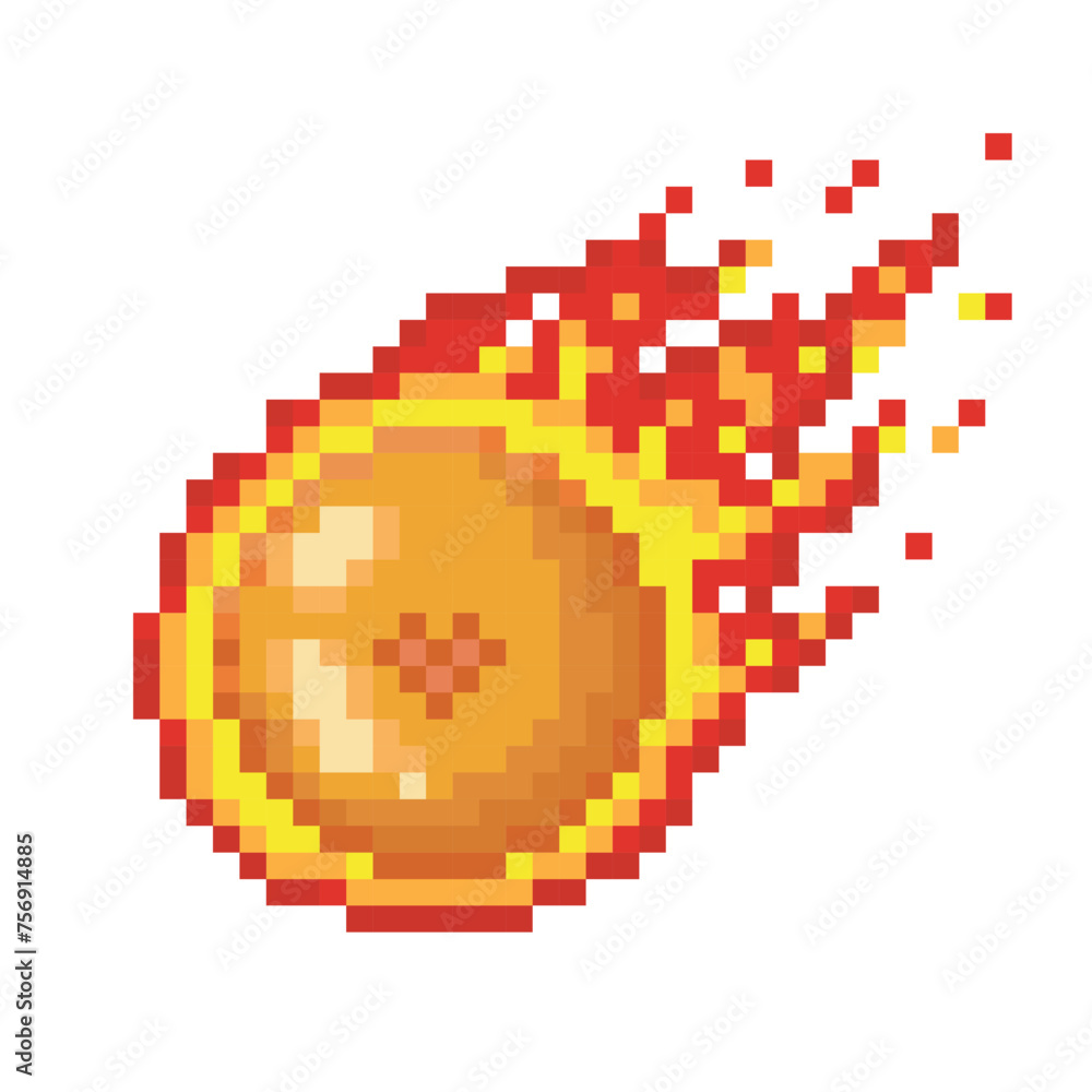 Ball of a heart on fire, anime pixel art Ball of a heart on fire, anime pixel art