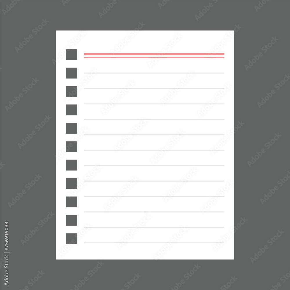 Simple blank white paper note Simple blank white paper note