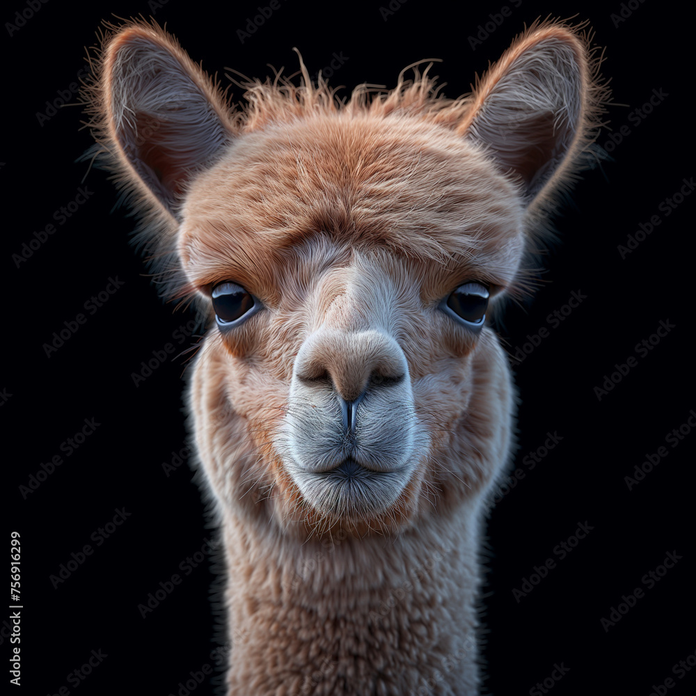 Close-Up Portrait of Alpaca and Llama, Cute Mammals in Nature