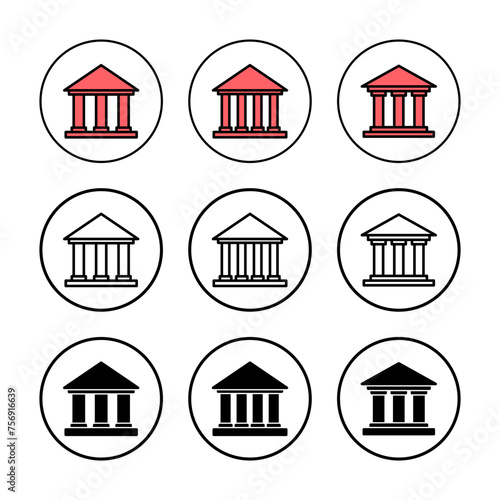 Bank icon vector illustration. Bank sign and symbol, museum, university