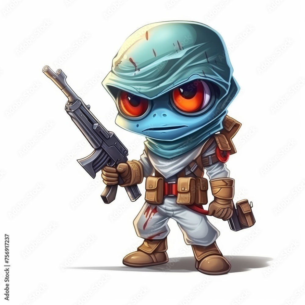 Game Character concept art isolated white background Game Character concept art isolated white background