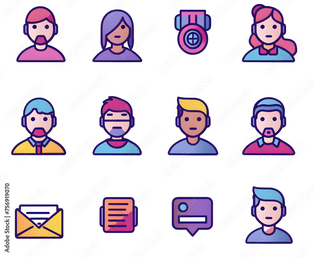 simple icon set for profesional webpage, business persons, pastels, ui, ux simple icon set for profesional webpage, business persons, pastels, ui, ux