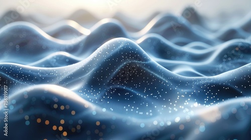 Abstract 3-dimensional digital wave pattern background © Sanuar_husen