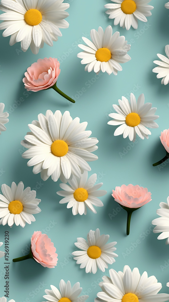 Obraz premium Fresh and Colorful Spring Pattern Phone Wallpaper Graphic