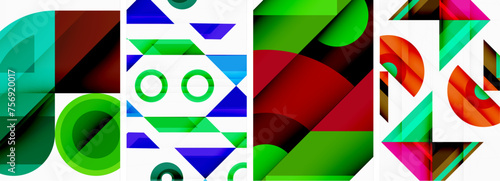 Triangle poster abstract background set for wallpaper, business card, cover, poster, banner, brochure, header, website