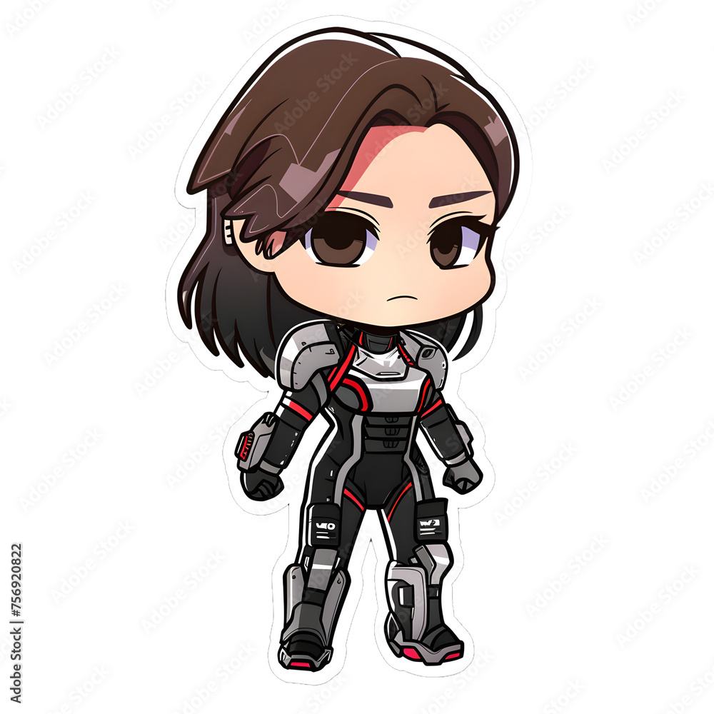 Female cyberpunk cute sticker | High Quality | Transparent PNG Female cyberpunk cute sticker | High Quality | Transparent PNG