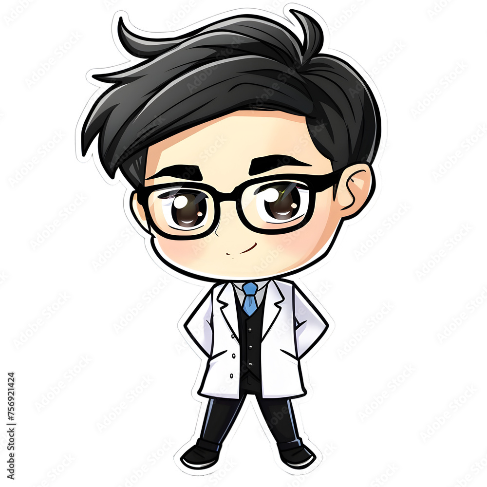 Male scientist cute sticker | High Quality | Transparent PNG Male scientist cute sticker | High Quality | Transparent PNG