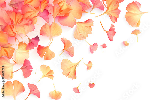 Watercolor Ginkgo leaves background