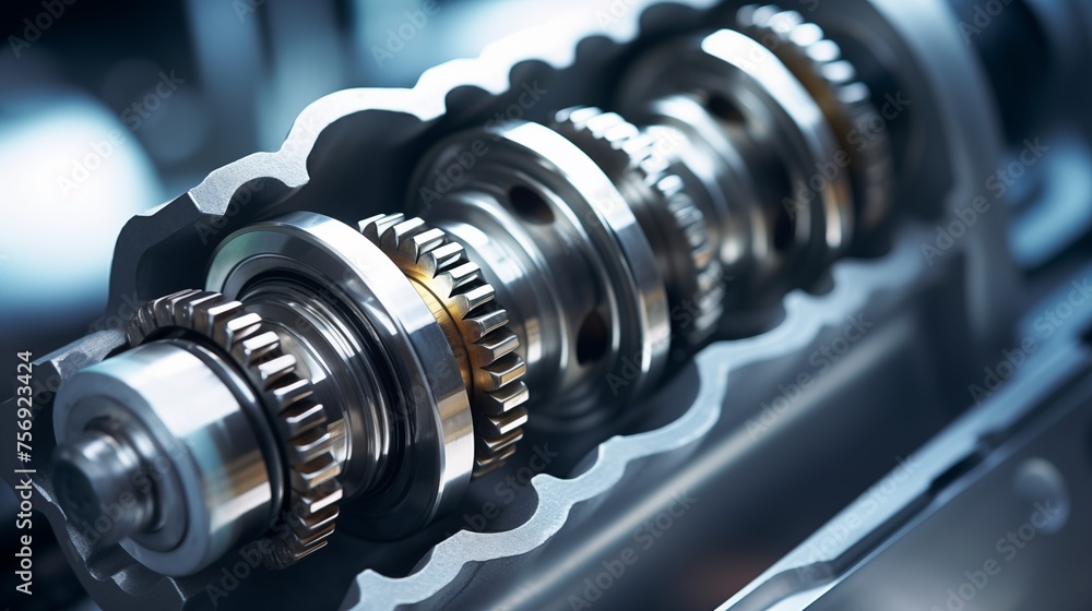 Close-up view capturing the rotation of a camshaft, providing detailed insight into its movement and functionality within an engine assembly.
Close-up view capturing the rotation of a camshaft, providing detailed insight into its movement and functionality within an engine assembly.
