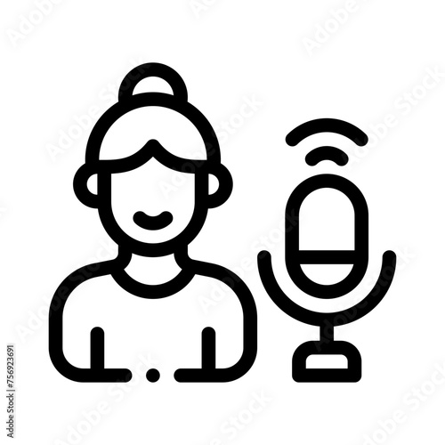 broadcaster line icon