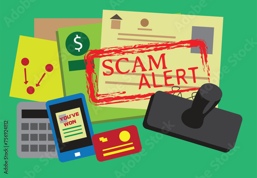 Scam Alert about Concept. Editable Art.