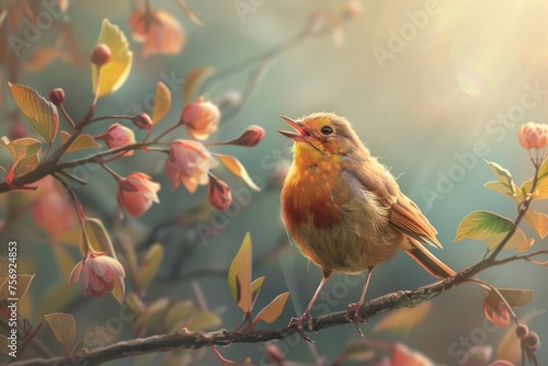 a bird singing a song, filling the air with melody and joy © mila103