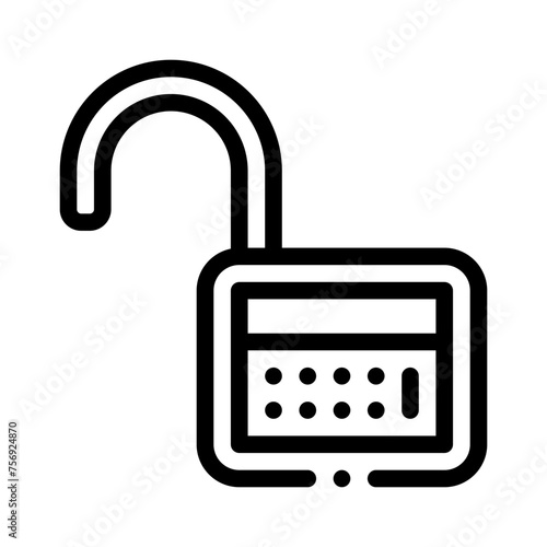 open padlock line icon