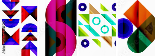 Triangle poster abstract background set for wallpaper, business card, cover, poster, banner, brochure, header, website