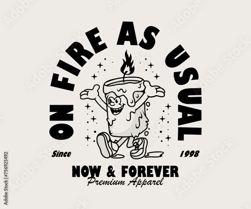 cartoon character of candle Graphic Design for T shirt Street Wear and Urban Style