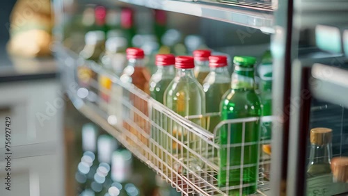 Wallpaper Mural A wire mesh rack in a wine cooler designed to hold smaller bottles or cans. Torontodigital.ca