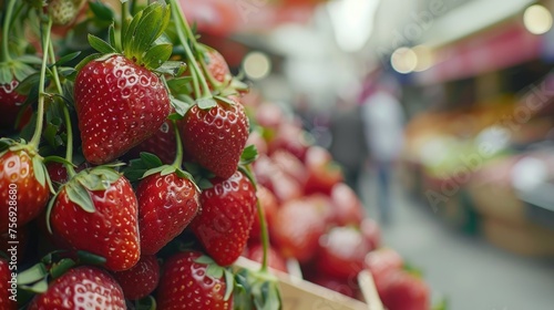 Organic strawberries on the market