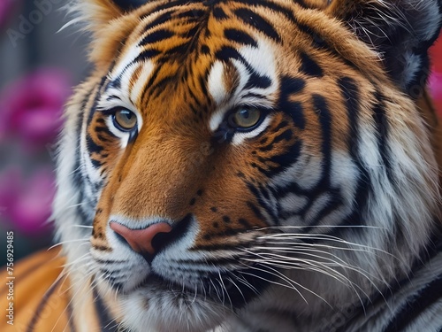 Captivating  high-quality image for the internet in 2024 featuring a detailed and vibrant tiger. Integrate trending or culturally relevant elements  emphasizing colors  composition Generative AI