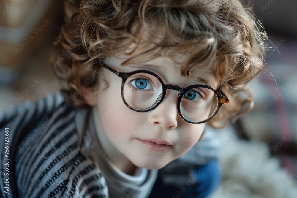 Portrait of a cute little boy with blue eyes wearing eyeglasses Portrait of a cute little boy with blue eyes wearing eyeglasses