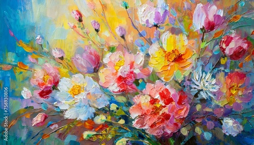 Blossoming Symphony: A Vibrant Overture of Abstract Florals"