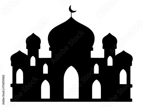 Islamic Mosque Silhouette Background Illustration