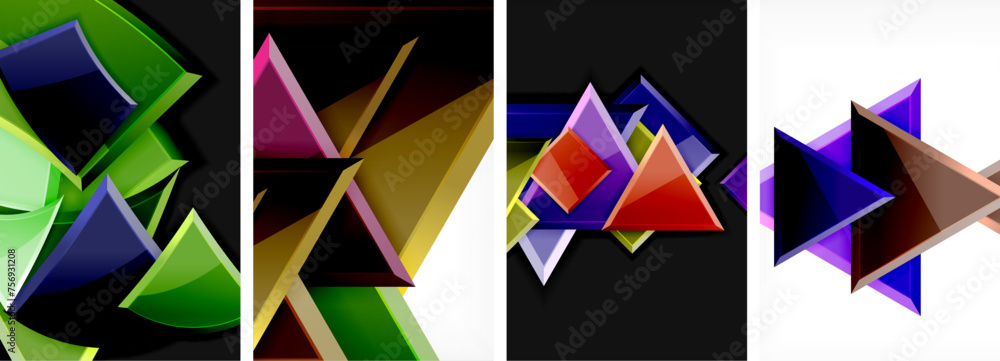 Triangle composition poster background set for wallpaper, business card, cover, poster, banner, brochure, header, website Triangle composition poster background set for wallpaper, business card, cover, poster, banner, brochure, header, website