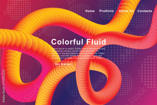 Trendy summer fluid gradient background, colorful abstract liquid 3d shapes. Futuristic design wallpaper for banner, poster, cover, flyer, presentation, advertising, landing page